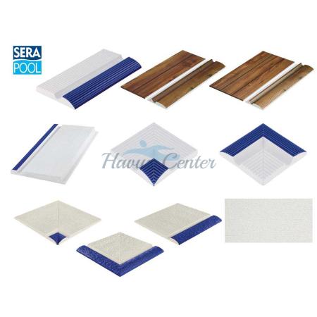Porselen Havuz Tutamağı Ve Kaymazı - Serapool12.5 x 12.5 cm Pötikare Tutamak İç Köşe-Kobalt