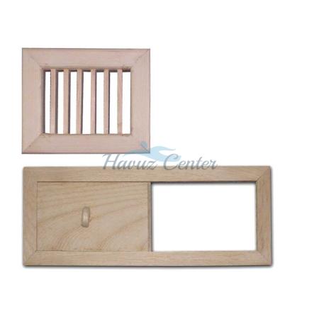 Ahşap Havalandırma Menfezi Izgaralı, Klapeli 350 x 150 mm	