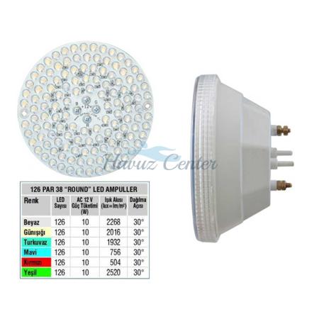 Tek Renk 126 Par 38 Led Ampul Beyaz